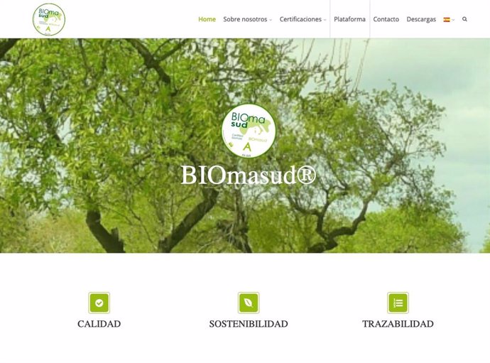 Imagen de la nueva web de Biomasud.
