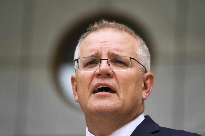 Australian Prime Minister Scott Morrison speaks to the media during a press conference at Parliament House in Canberra, Thursday, January 7, 2021. (AAP Image/Lukas Coch) NO ARCHIVING