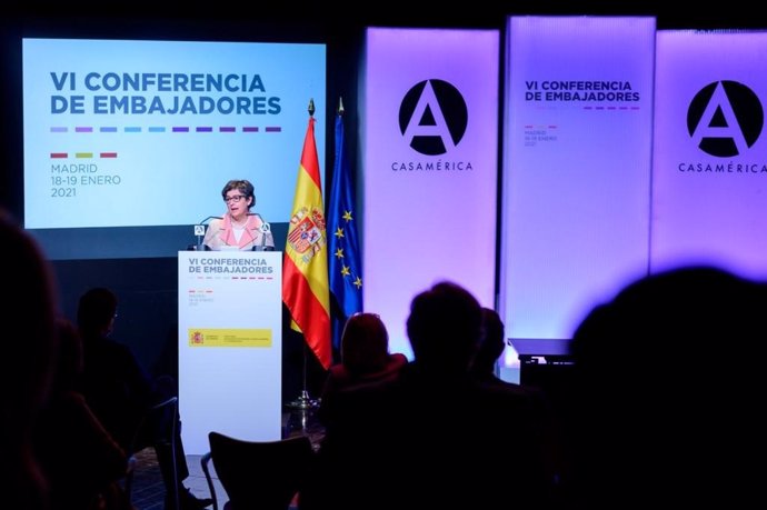 La ministra de Asuntos Exteriores, UE y Cooperación, Arancha González Laya, en la Conferencia de Embajadores