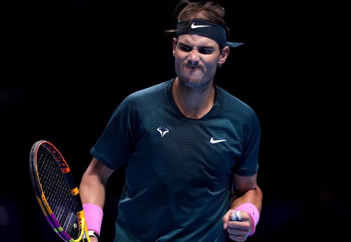 Rafael Nadal celebra un punto durante las Finales de la ATP 2020