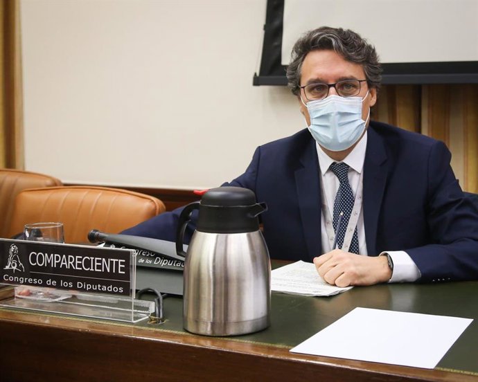 El secretario general del Ministerio de Agricultura, Pesca y Alimentación, Fernando Miranda, durante su comparecencia en Comisión del Congreso