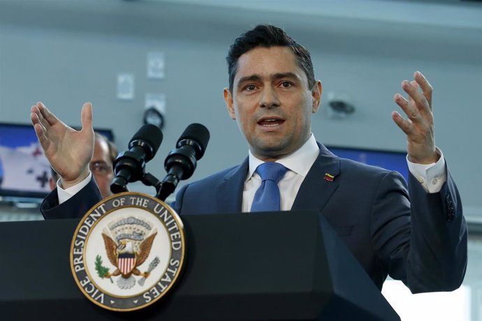 Carlos Vecchio en una intervención frente al Gobierno de Estados Unidos.