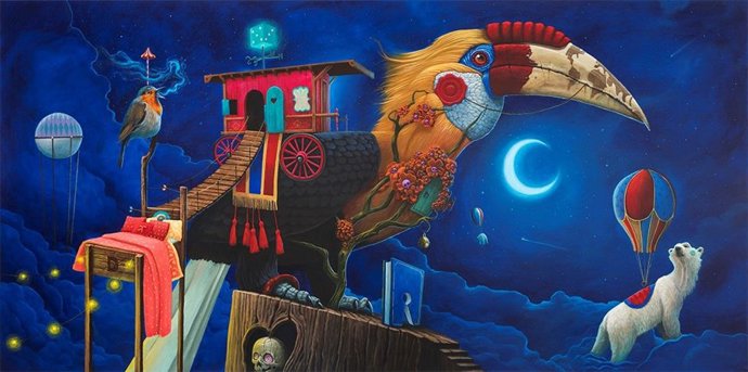 Imagen de la exposición de Dulk. Rondalla del fang