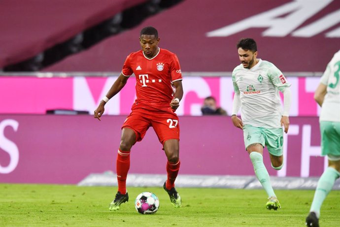 David Alaba en un partido de Bundesliga