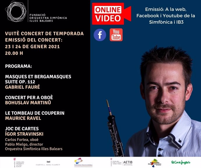 Cartel de los próximos conciertos de la Orquesta Sinfónica de Baleares.