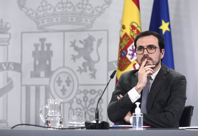 El ministro de Consumo, Alberto Garzón, durante una rueda de prensa posterior al Consejo de Ministros.