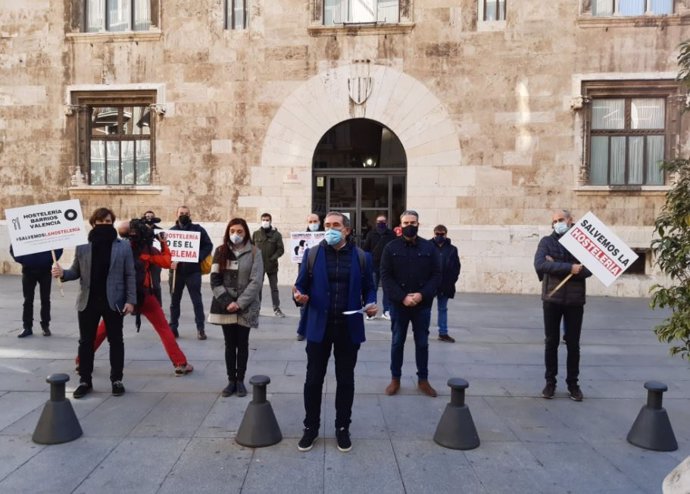 Protestes de l'hoteleria en image d'arxiu