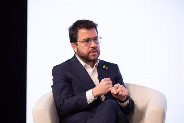 El vicepresidente en funciones de presidente de la Generalitat y candidato de ERC a la Presidencia de la Generalitat de Catalunya, Pere Aragonès.
