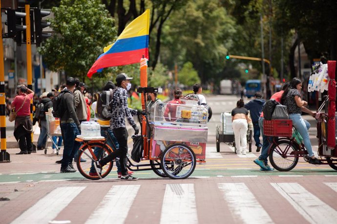 Marcha indígena a su paso por Bogotá el pasado mes de octubre.