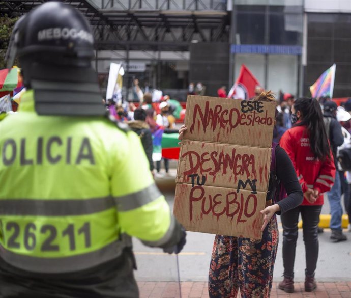 Protestas en Colombia contra el reciente repunte de las masacres en el país.