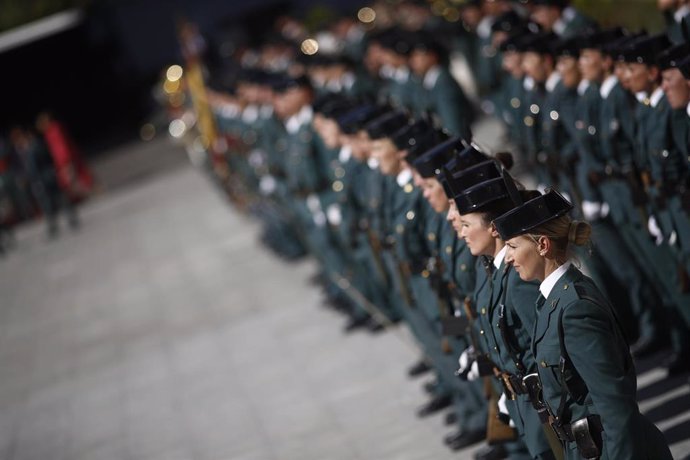 Desfile por el acto de reconocimiento de la mujer guardia civil en la Dirección General de la Guardia Civil en Madrid