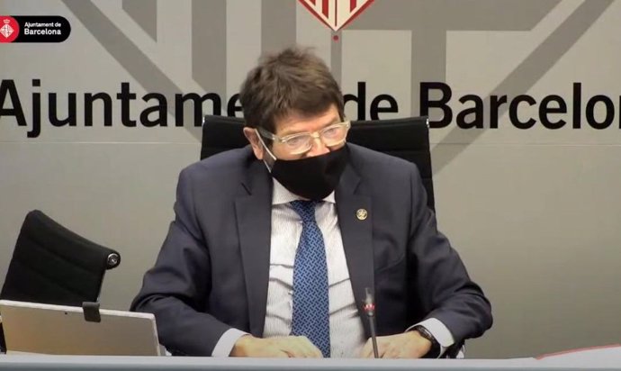 El teniente de alcalde de Seguridad de Barcelona, Albert Batlle, durante la comisión de Presidencia