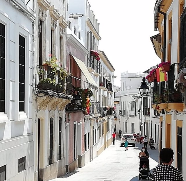 Imagen de viviendas en una calle del casco histórico de Córdoba.