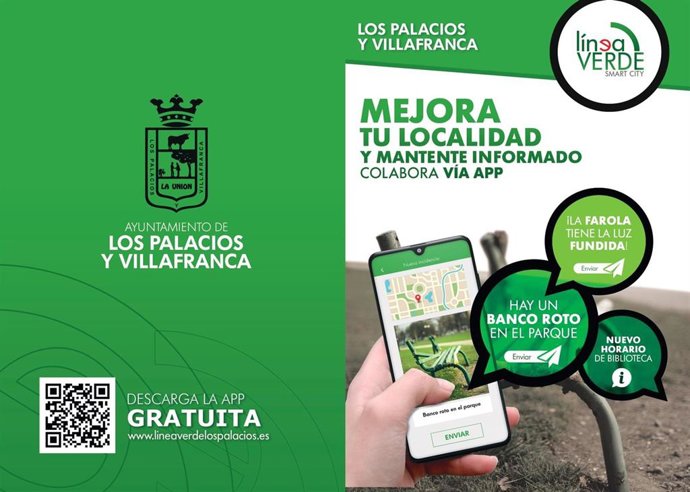 Díptico con la App para comunicar incidencias al Consistorio