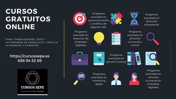 Cartel de los cursos gratuitos