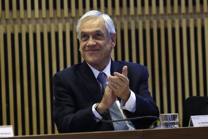 Sebastián Piñera en un acto nacional en Chile.