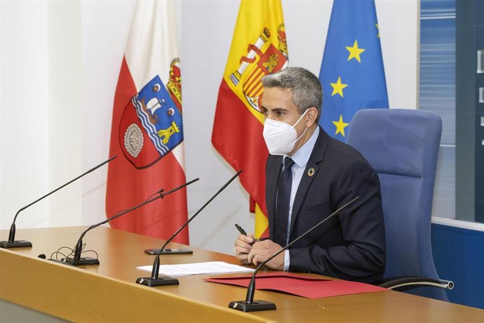 El vicepresidente y consejero de Universidades, Igualdad, Cultura y Deporte, Pablo Zuloaga, informa de los acuerdos de Consejo de Gobierno