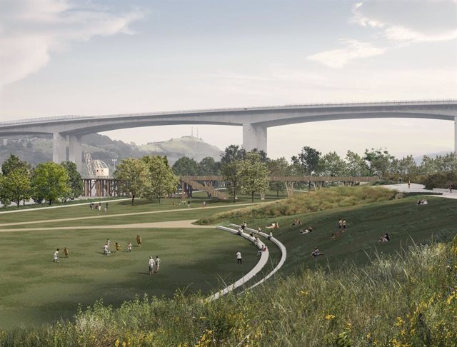 Infografía del proyecto de Parque de Ribera del Nervión, en Barakaldo