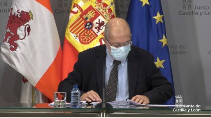 Captura de la comparecencia de Igea en la rueda de prensa posterior al Consejo de Gobierno.