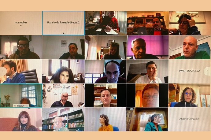 Reunión telemática del presidente de la Diputación de Cáceres con los alcaldes de la provincia