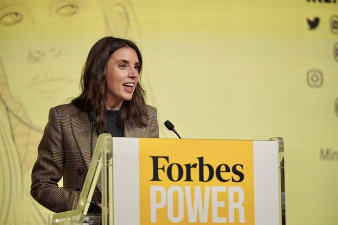 La ministra de Igualdad, Irene Montero, en el Forbes Summit Women 2021 celebrado este 21 de enero en Madrid