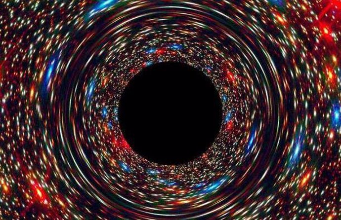 Simulación de un agujero negro en el núcleo de una galaxia