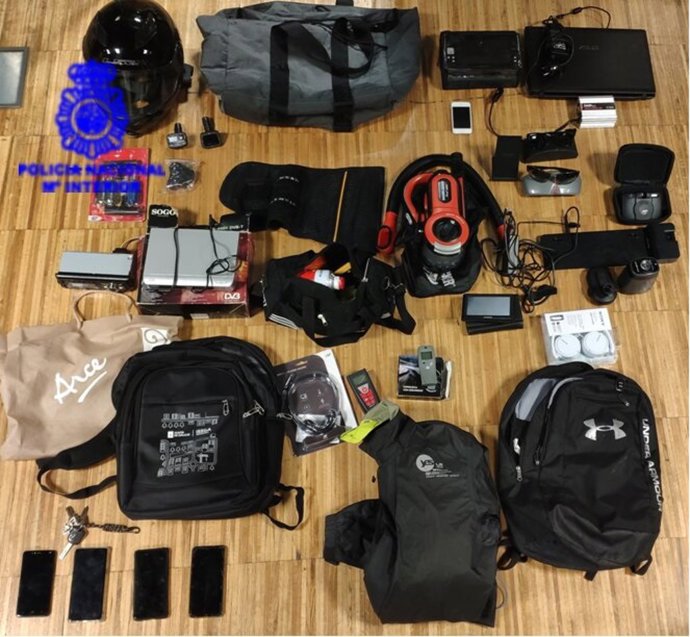 Material intervenido en el marco de la actuación policial