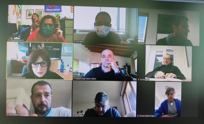 Reunión telemática entre la Conselleria de Educación y los sindicatos.