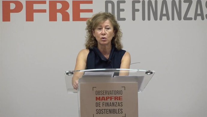 La subgobernadora del Banco de España, Margarita Delgado, en el I Foro del Observatorio Mapfre de Finanzas Sostenibles.