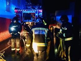 Intervención de los Bomberos de Jaén en el incendio de una vivienda