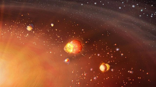 Los protoplanetas terrestres internos se acumulan temprano, heredan una cantidad sustancial de 26Al radiactivo y, por lo tanto, se funden, forman núcleos de hierro y desgasifican rápidamente sus abundancias volátiles primordiales.