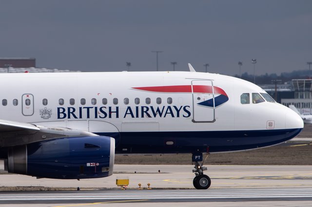 Un avión de British Airways en el Aeropuerto de Frankfurt.