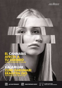 Cartel de la campaña 'El cannabis afecta a tu cerebro. ¿Lo has pensado?'
