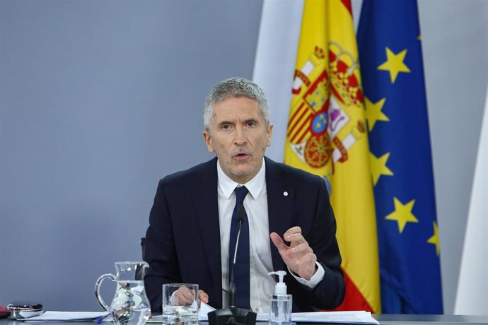 El ministro de Interior, Fernando Grande-Marlaska durante una rueda de prensa del pasado 12 de enero