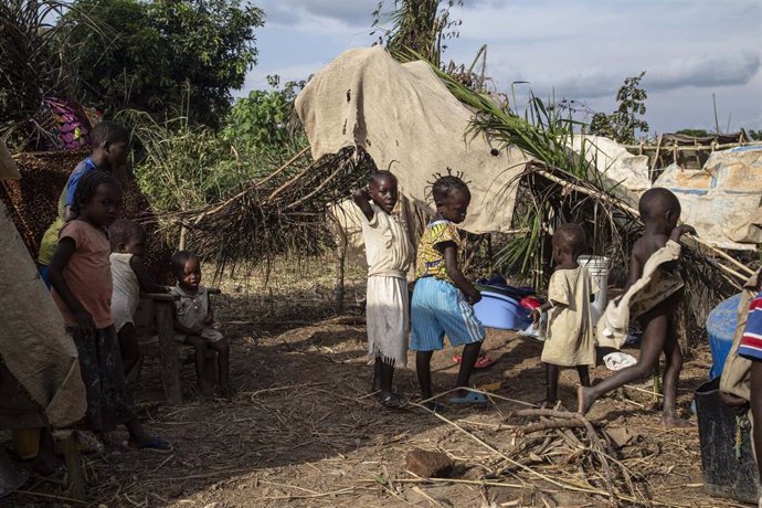 Niños desplazados en República Centroafricana.