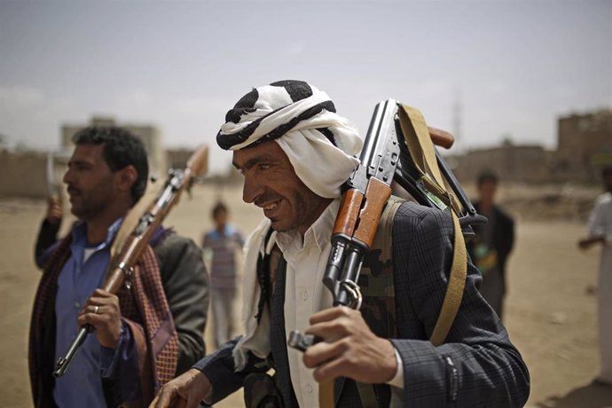 Rebeldes hutíes en Yemen en una imagen de archivo. 