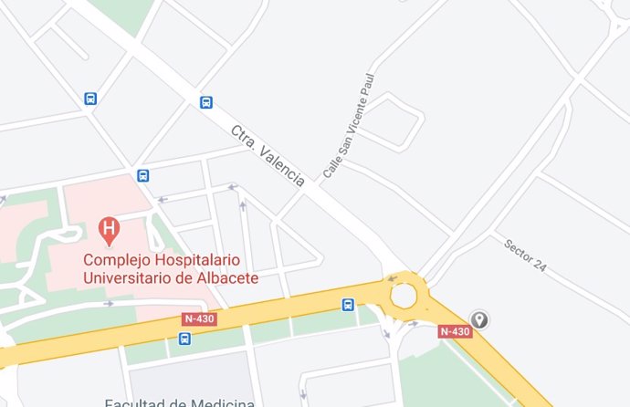 Imagen de la Carretera de Valencia de Albacete en Google Maps