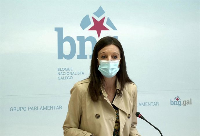 La viceportavoz parlamentaria del BNG, Olalla Rodil, en rueda de prensa