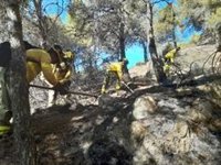 La extinción del incendio de Berja va "lenta" por la zona escarpada y la dificultad de los aviones en recargar agua