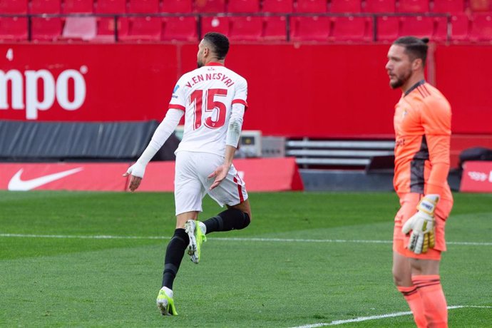 Youssef En-Nesyri, autor de un hat-trick ante el Cádiz, su segundo consecutivo en LaLiga