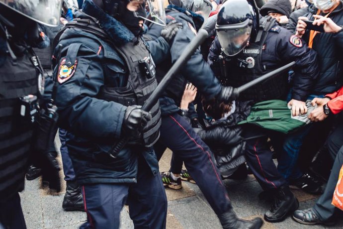 Disturbios durante una manifestación para exigir la liberación del opositor ruso Alexei Navalni en Moscú