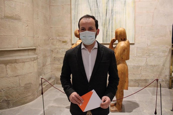 El portavoz del Grupo Parlamentario de Cs en La Rioja, Pablo Baena, en el Parlamento de La Rioja donde ha presentado una iniciativa