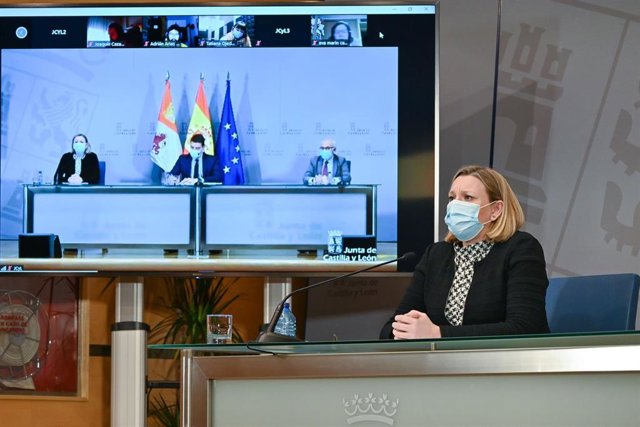 La consejera de Familia e Igualdad de Oportunidades de Castilla y León, Isabel Blanco, durante una rueda de prensa.