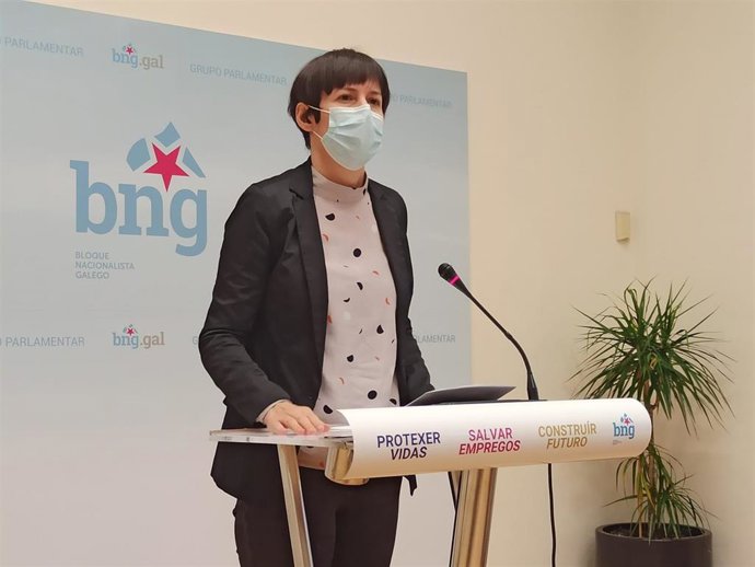 La portavoz nacional del BNG, Ana Pontón, en rueda de prensa