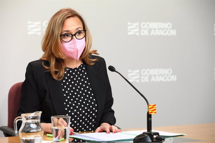 Mayte Pérez en la rueda de prensa posterior al Consejo de Gobierno.