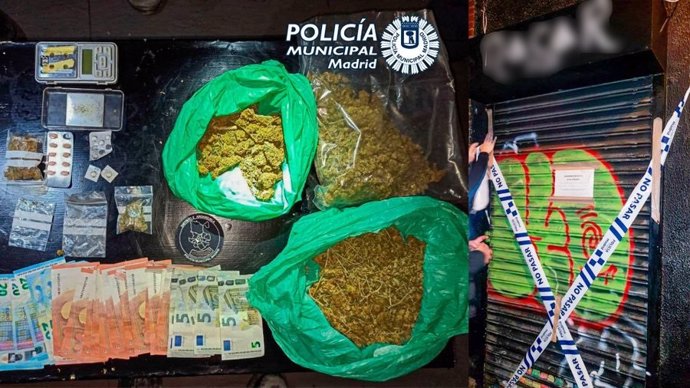 Precintan un bar con más de 10 personas escondidas en un cuarto y requisan marihuana y pastillas psicotrópicas en Delicias (Madrid)