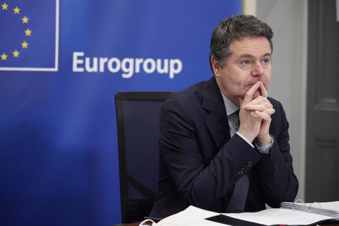 HANDOUT - 30 November 2020, Ireland, Dublin: Eurogroup president Paschal Donohoe speaks during an online press conference at the Irish Ministry of Finance following an Eurogroup video conference meeting. Photo: Barry Cronin/European Council/dpa - ATTENT