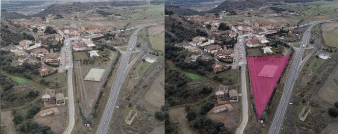Parcela que acogerá el parque del Servicio de Prevención y Extinción de Incendios de la provincia de Huesca. En la localidad de Castejón del Puente.