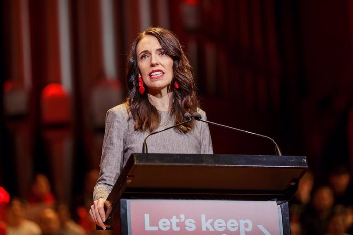 Jacinda Ardern, en un mitin del Partido Laborista de Nueva Zelanda