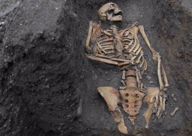 Restos humanos medievales excavados en Cambridge para el estudio